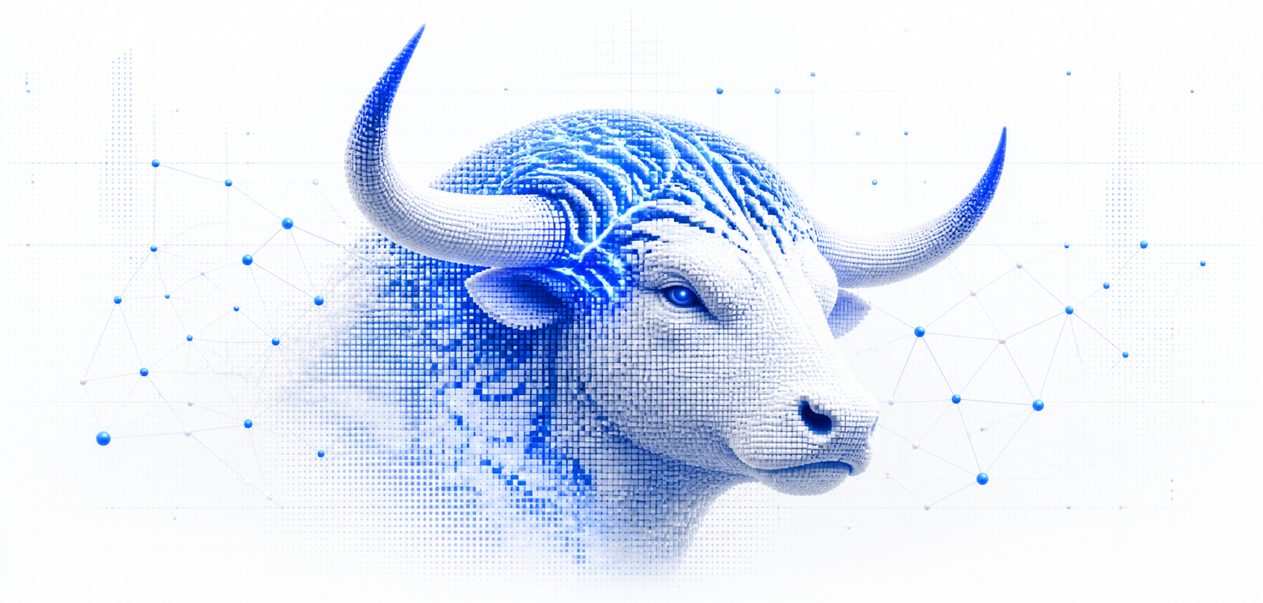 Bullbrain AI bull head with neural network